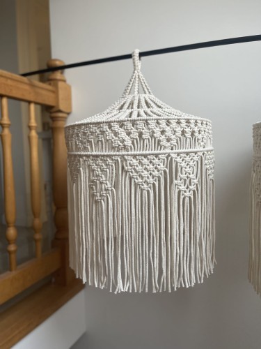 makramowy abażur duży